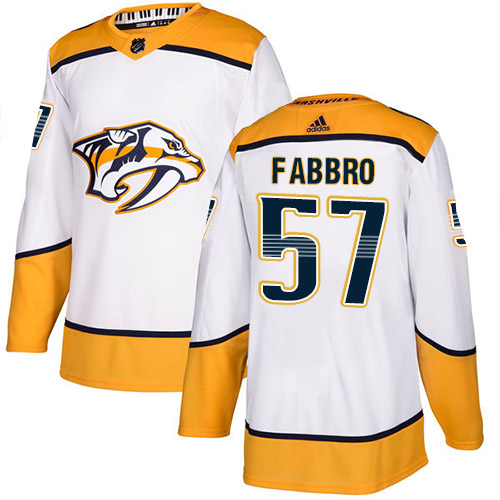 Adidas Nashville Predators #57 Dante Fabbro White Road Authentic Stitched Youth NHL Jersey->youth nhl jersey->Youth Jersey